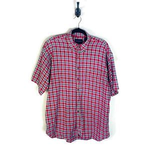 5 for $30 Gant Vintage Short Sleeve Plaid Button Down Shirt Men’s Large Cotton